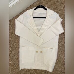 Oversized Ivory Cardigan Coat